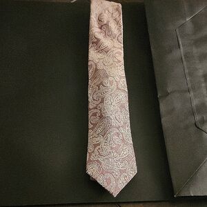 Elegant Paisley Tie in Pink and Silver